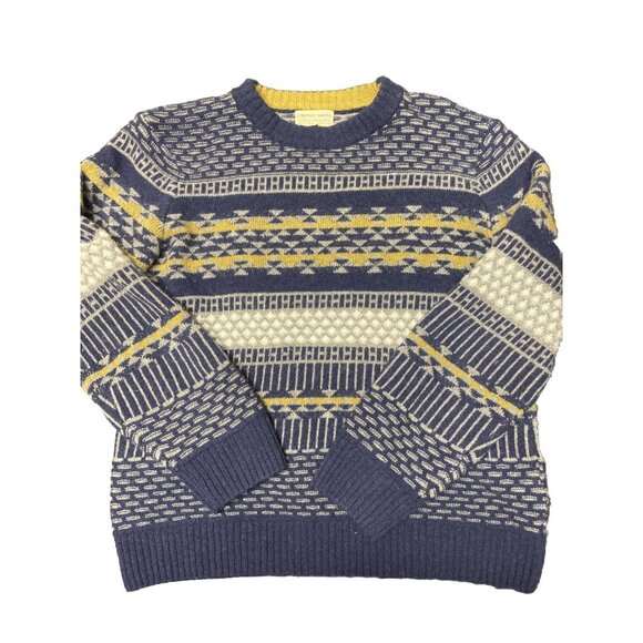 Lorenzo Magni Woman M Wool Blend Blue Pullover Knit Sweater Italy Textured - Picture 2 of 8